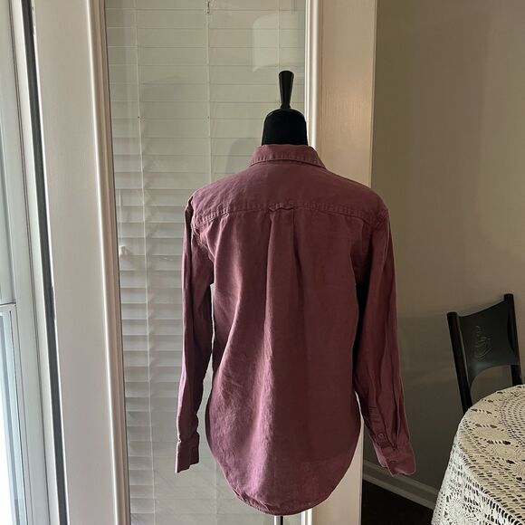 Athleta Top XS 100% Linen Playa Shirt Button Down Rose - Picture 2 of 5